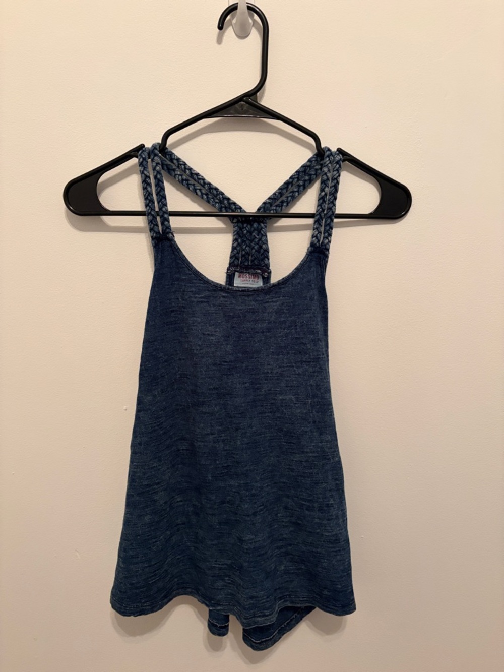 Mossimo Supply Co. Navy Blue Braided-Strap Tank Top